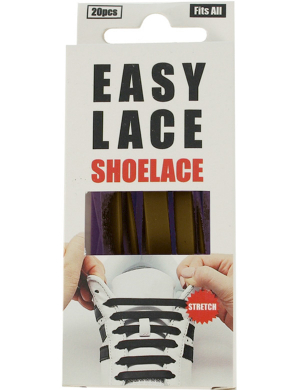 Easy Lace® Adult Flat Silicone Shoelaces 20pc - Brown